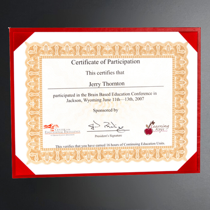 Leatherette Certificate Covers