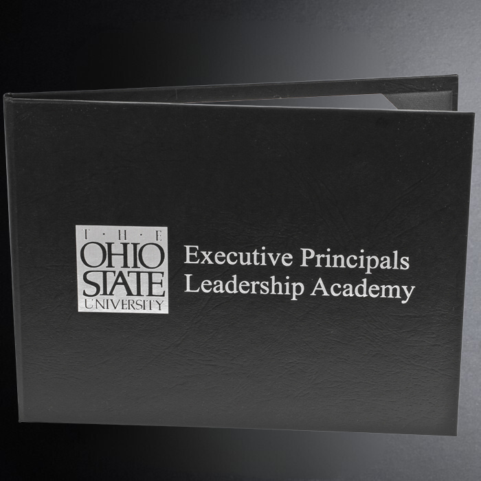 Black folder with 'The Ohio State University Executive Principals Leadership Academy' text and logo.