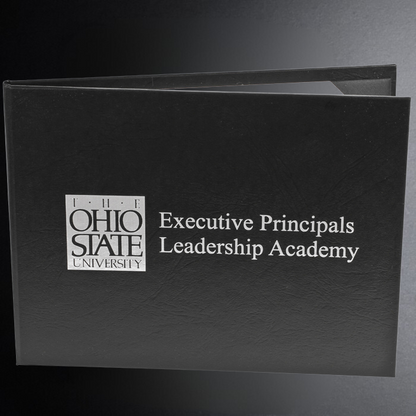 Black folder with 'The Ohio State University Executive Principals Leadership Academy' text and logo.