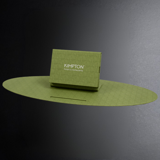 Green box with 'Kimpton' branding on a dark gray background