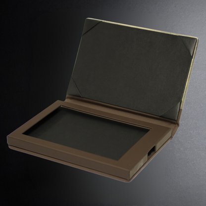 Open brown cardboard box with a dark interior on a gradient background