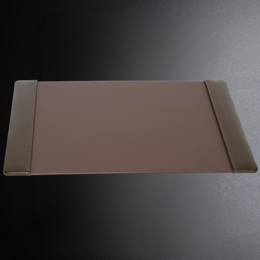 Beige rectangular mat on a dark gray background