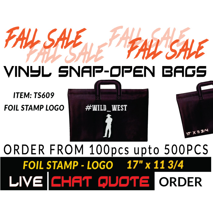 Order Imprinted Vinyl Snap-Open Bags TS609